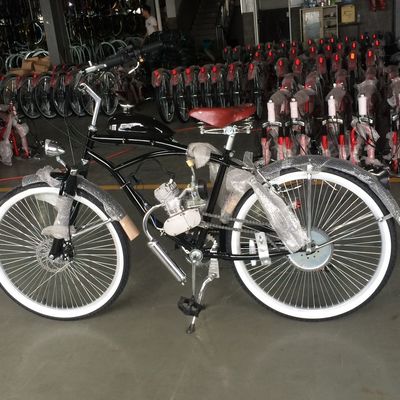 Motocicleta Cruiser de 26 pulgadas Bicicleta con 4 tiempos Motor de gas Motor de gasolina Kit de motor V Freno