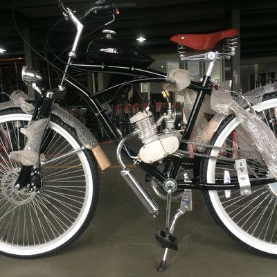 Motocicleta Cruiser de 26 pulgadas Bicicleta con 4 tiempos Motor de gas Motor de gasolina Kit de motor V Freno
