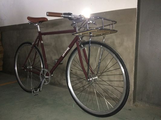 Freno de calibre 700C OEM Logotipo de color CE Estante delantero clásico Sturmey Archer Inner 3S Vintage City Bike para hombres