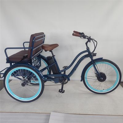 Bafang 750W Motor Triciclo eléctrico con neumático de grasa E Tres ruedas y asiento de pasajero