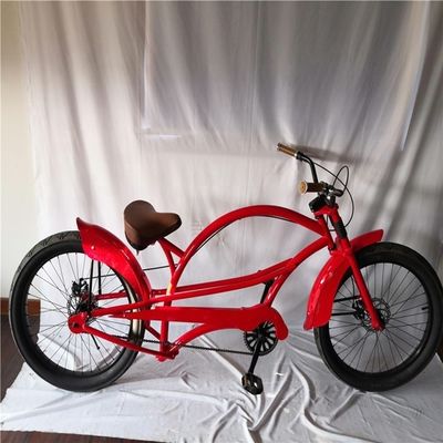 Fat Tire 26 &quot;Bicicleta de crucero de playa extendida con marco de acero y tecnología de freno de disco