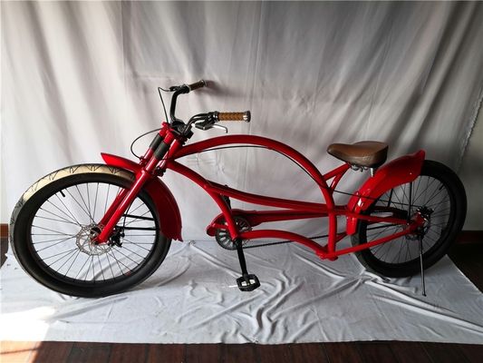 Fat Tire 26 &quot;Bicicleta de crucero de playa extendida con marco de acero y tecnología de freno de disco