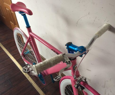 Logotipo ODM OEM Color 700C Single Speed Track Bike con marco y tenedor de aluminio ligero