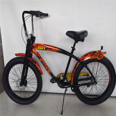 Adulto 3 velocidad 24 pulgadas 3,0 pulgadas de neumático de grasa bicicleta de crucero de playa con doble borde de aleación de pared