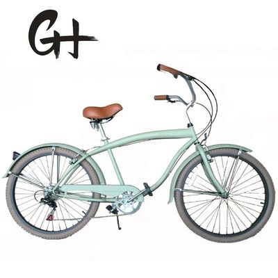 Doble V Freno 26 &quot; 2.125 Blanco Pneumático de pared Hi-Acier Marco Shimano 7 velocidad OEM Personalizado para hombres adultos CE CPSC EE.UU. Mercado Beach Cruiser Bicicleta