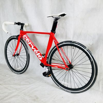 12KG 700C Single Speed Track Aluminio Cuadro Fijo Bicicleta de engranaje con tenedor de fibra de carbono