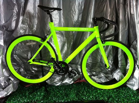 Color 700C Verde Monoplaza Fixie Gear Bike con Neon Nights Pintura Brillante en la Oscuridad