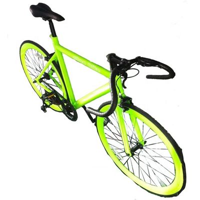 Color 700C Verde Monoplaza Fixie Gear Bike con Neon Nights Pintura Brillante en la Oscuridad