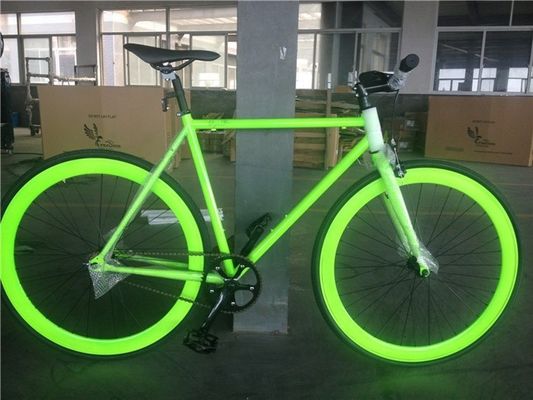 Color 700C Verde Monoplaza Fixie Gear Bike con Neon Nights Pintura Brillante en la Oscuridad