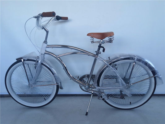 26 * 2.125 neumático estilo vintage adulto 26 pulgadas de velocidad única retro Chrome Beach Cruiser Bike Bicicleta