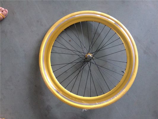 Conjunto de ruedas de bicicleta de engranaje fijo 700C personalizado con color Pantone y agujero de rayos 32-40H