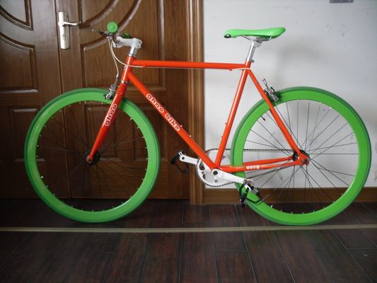 Pneumático de espesor 700C 45MM de borde de aluminio de velocidad única Fixie Gear Bicicleta con tenedor de acero