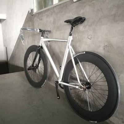 700C CE OEM 7005 de aleación de aluminio de engranaje fijo de velocidad única para adultos de 80 mm de aro de bicicletas de pista con tenedor de carbono