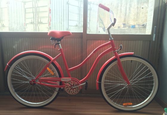 26&quot; de mujer paso a través de la playa Cruiser Bike con engranajes de velocidad única y llantas de aluminio