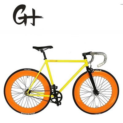 Aprobada por la CE 700C 80MM Bicicleta de aro grande colorida de velocidad única de engranaje fijo con tallo de aleación de 1.6m