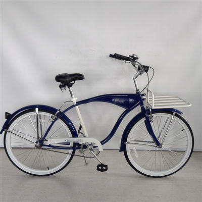 26 pulgadas de velocidad única para adultos bicicleta de playa crucero con bandeja de metal conveniente bandeja delantera