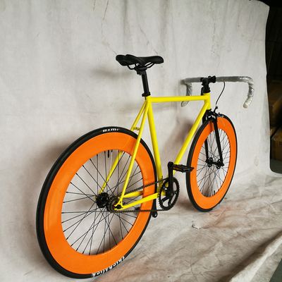 Aprobada por la CE 700C 80MM Bicicleta de aro grande colorida de velocidad única de engranaje fijo con tallo de aleación de 1.6m