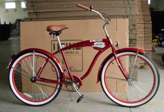 26 pulgadas de velocidad única para adultos bicicleta de playa crucero con bandeja de metal conveniente bandeja delantera