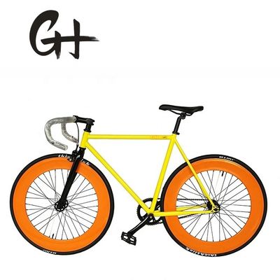 Aprobada por la CE 700C 80MM Bicicleta de aro grande colorida de velocidad única de engranaje fijo con tallo de aleación de 1.6m