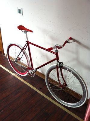 700C Cargado 4310 CR-MO Cuadro de acero tenedor Vintage de velocidad única de engranaje fijo Road Bar Bike