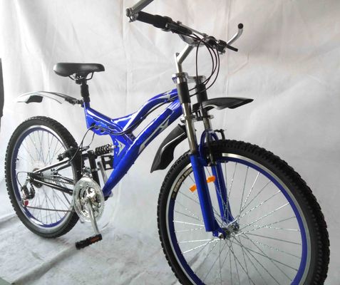 Marco de acero 26&quot; 21S bicicleta de montaña con suspensión completa para personalización OEM certificada CE
