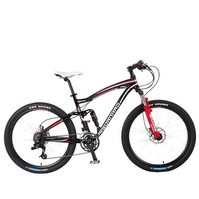Bicicleta de montaña de suspensión de aluminio completo con 24 velocidades y freno de disco hidráulico
