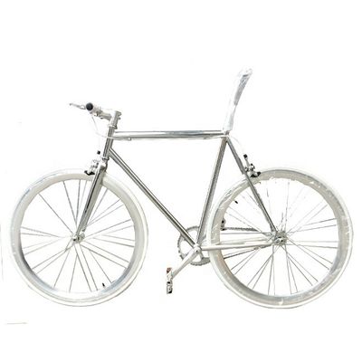 OEM 700C Sliver Paint Fijo Bicicleta de engranaje con CR-MO Borde de cromo anodizado Estándar JIS