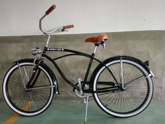 Bicicleta de crucero de playa de 26 pulgadas para hombres con marco de acero Hi-Ten y borde de aluminio