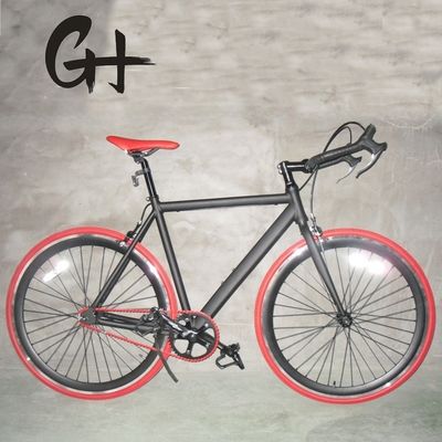 700C Full Matte Black OEM Cuadro de aluminio de bicicleta de carretera de velocidad única Peso bruto 13KG