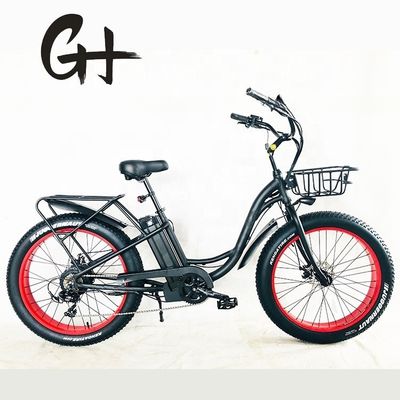 26" 750W 48V 20MPH OEM 21AH UL2849 Mujeres adultas Lady Beach Cruiser eléctrica Gran neumático de nieve de 4.0 grasa