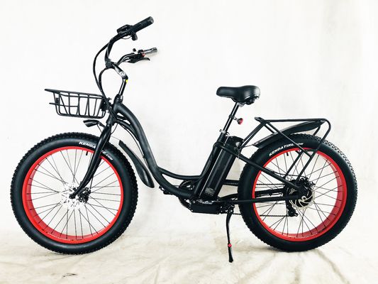 26" 750W 48V 20MPH OEM 21AH UL2849 Mujeres adultas Lady Beach Cruiser eléctrica Gran neumático de nieve de 4.0 grasa