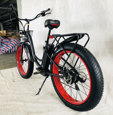 26" 750W 48V 20MPH OEM 21AH UL2849 Mujeres adultas Lady Beach Cruiser eléctrica Gran neumático de nieve de 4.0 grasa
