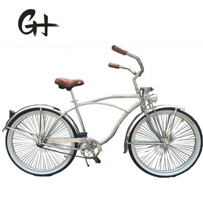 1 velocidad de aleación de tronco CP plata de color polaco tenedor 26 * 2.125 26 &quot;de hombres Beach Cruiser Bike