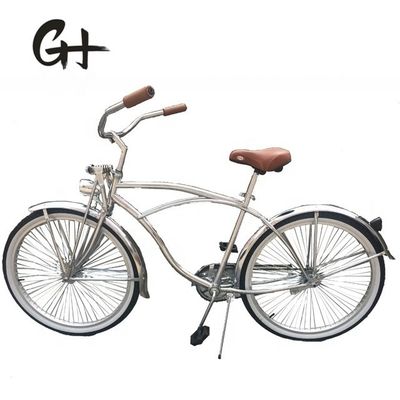 1 velocidad de aleación de tronco CP plata de color polaco tenedor 26 * 2.125 26 &quot;de hombres Beach Cruiser Bike