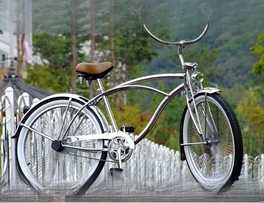 1 velocidad de aleación de tronco CP plata de color polaco tenedor 26 * 2.125 26 &quot;de hombres Beach Cruiser Bike