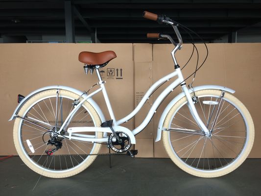 26 &quot;Shimano 7 velocidad Mujeres Lady EE.UU. 26 * 2.125 Chica Blanco Pneumático Beach Cruiser Speed Bike