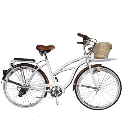26 &quot;Shimano 7 velocidad Mujeres Lady EE.UU. 26 * 2.125 Chica Blanco Pneumático Beach Cruiser Speed Bike