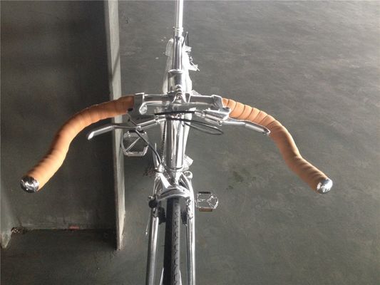 NO Bicicleta plegable 700C de color cromo de velocidad única para adultos de carreras