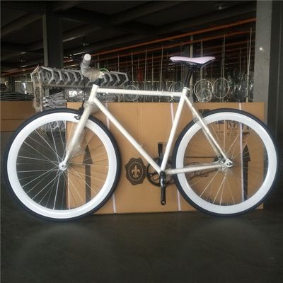 Material de horquilla acero personalizar velocidad única color blanco Bici Fixie Bike para adultos