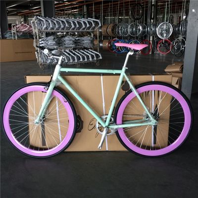 Material de horquilla acero personalizar velocidad única color blanco Bici Fixie Bike para adultos