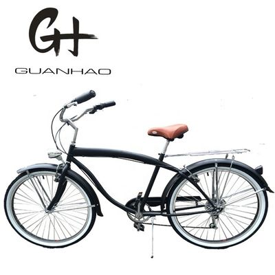 17 kg de peso ligero 26 pulgadas marco duro sin amortiguador trasero 7 velocidades hombres Beach Cruiser bicicletas