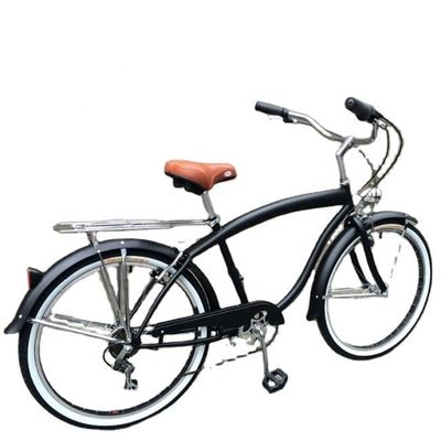 17 kg de peso ligero 26 pulgadas marco duro sin amortiguador trasero 7 velocidades hombres Beach Cruiser bicicletas