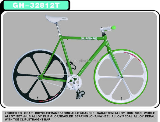 Bicicleta de engranaje fijo de aleación de aluminio 700C personalizada con peso brillante de 13 kg y color Pantone