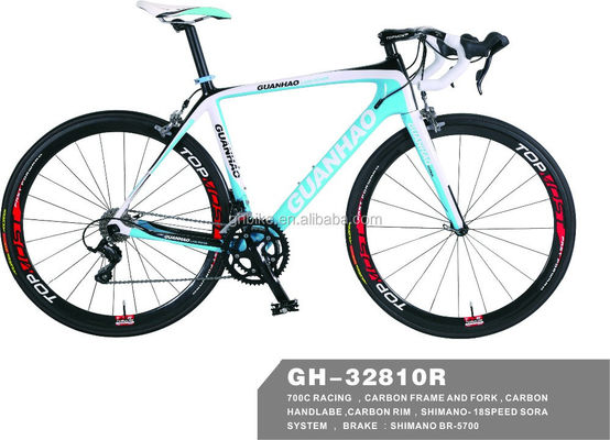 Cuadro de carbono de bicicleta 700C con material de tenedor de fibra de carbono y manillar de carbono