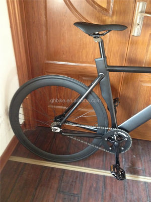 700c Black Aluminum Frame Fixie Bike con doble V freno de engranaje fijo hombre bicicleta de pista