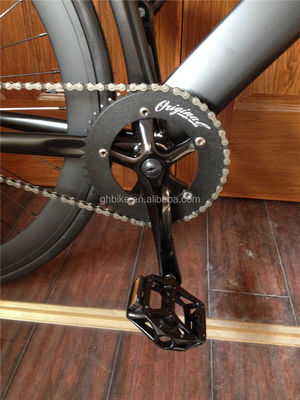 700c Black Aluminum Frame Fixie Bike con doble V freno de engranaje fijo hombre bicicleta de pista