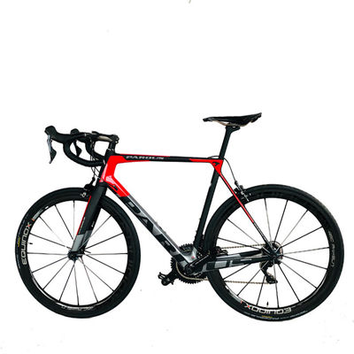 Bicicleta de carreras de fibra de carbono completa 700C 18S con diseño de marco duro de freno de calibre
