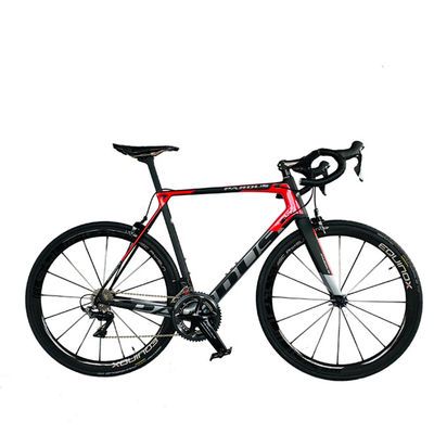 Bicicleta de carreras de fibra de carbono completa 700C 18S con diseño de marco duro de freno de calibre