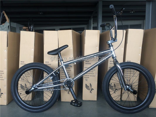 Material de tenedor de acero y tamaño de rueda de 20 pulgadas Bicicleta BMX con marco de acero cromado