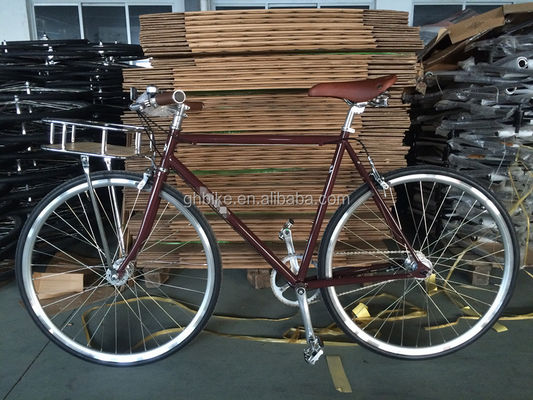Bicicleta retro con engranaje fijo Bicicleta con porta delantera Bicicleta de carretera de 3 velocidades interna Se ordenará